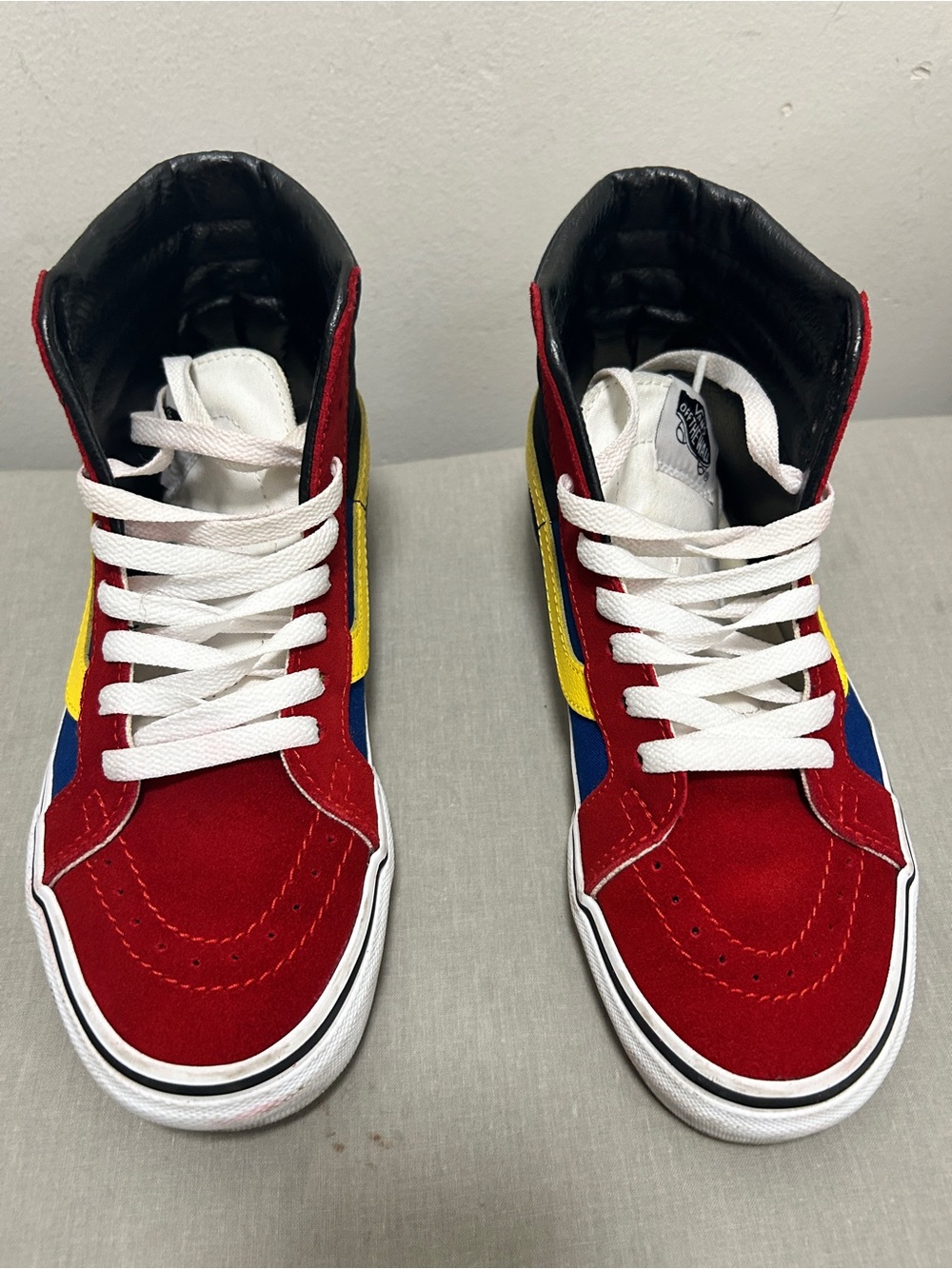 Vans Men’s High-Top Sneakers - Red, Blue & Yellow - Picture 6 of 6